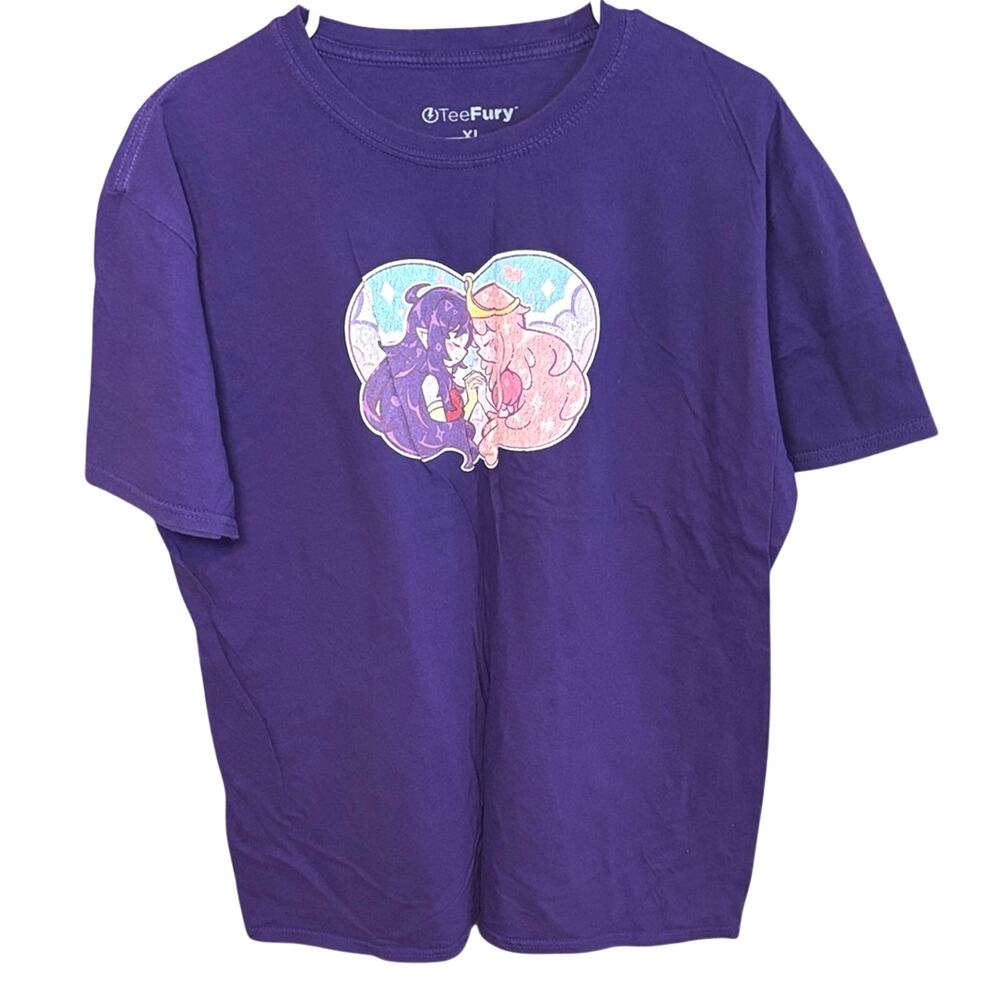 TeeFury XL Purple Graphic Tee Anime Princess Bubblegum Marceline